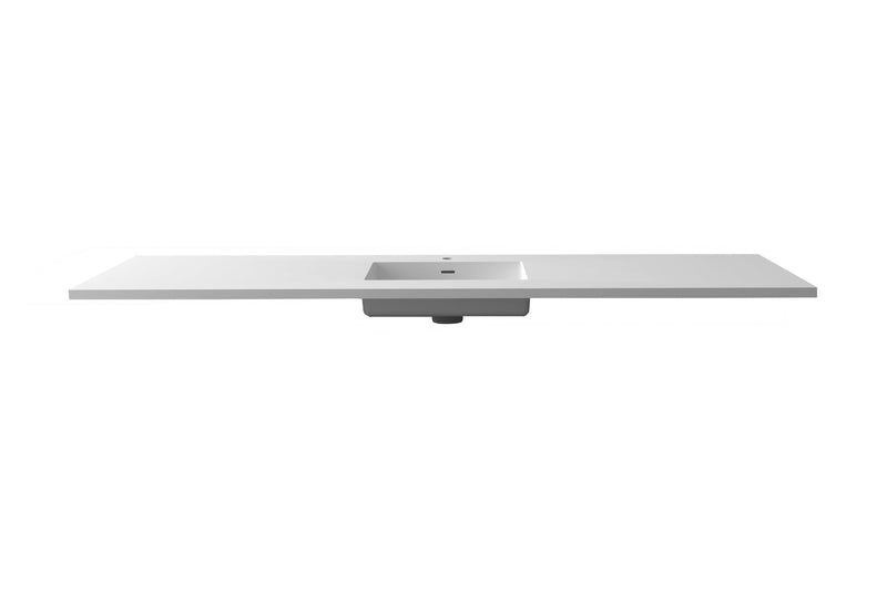 Laviva 313SQ1HSS-72C-MW Forever VIVA Stone 72" Matte White Solid Surface Countertop with Single Integrated Sink - view 3