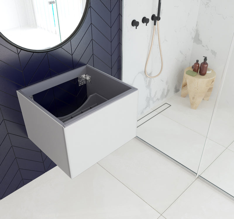 Laviva 313VTR-24CW Vitri 24" Cloud White Wall Hung Bathroom Vanity Cabinet