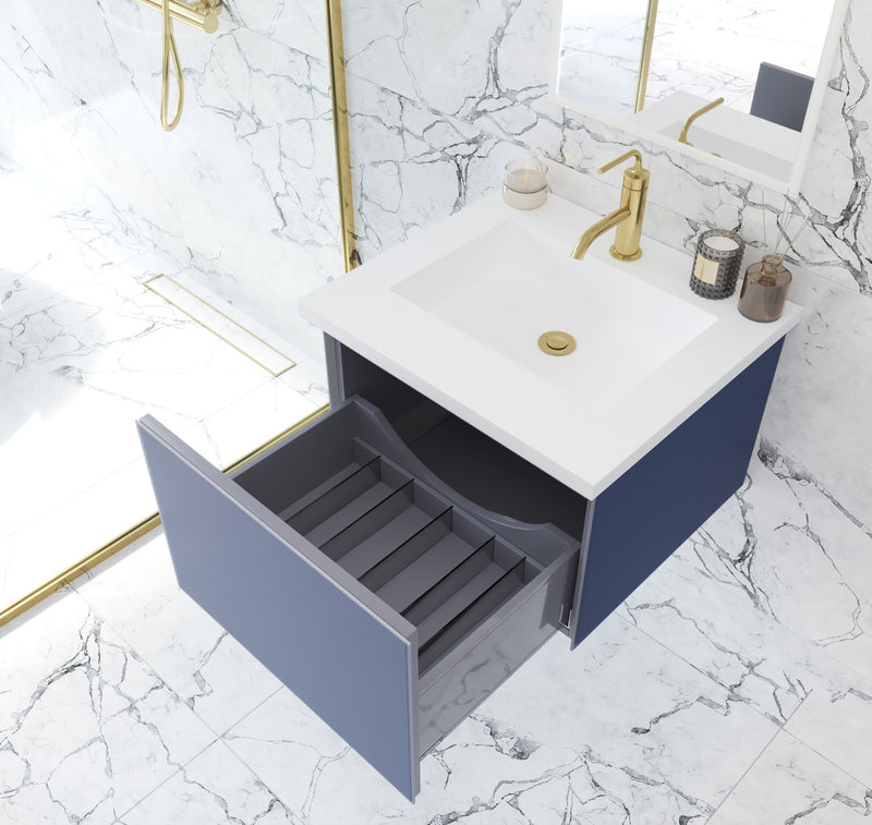 Laviva 313VTR-24NB Vitri 24" Nautical Blue Wall Hung Bathroom Vanity Cabinet