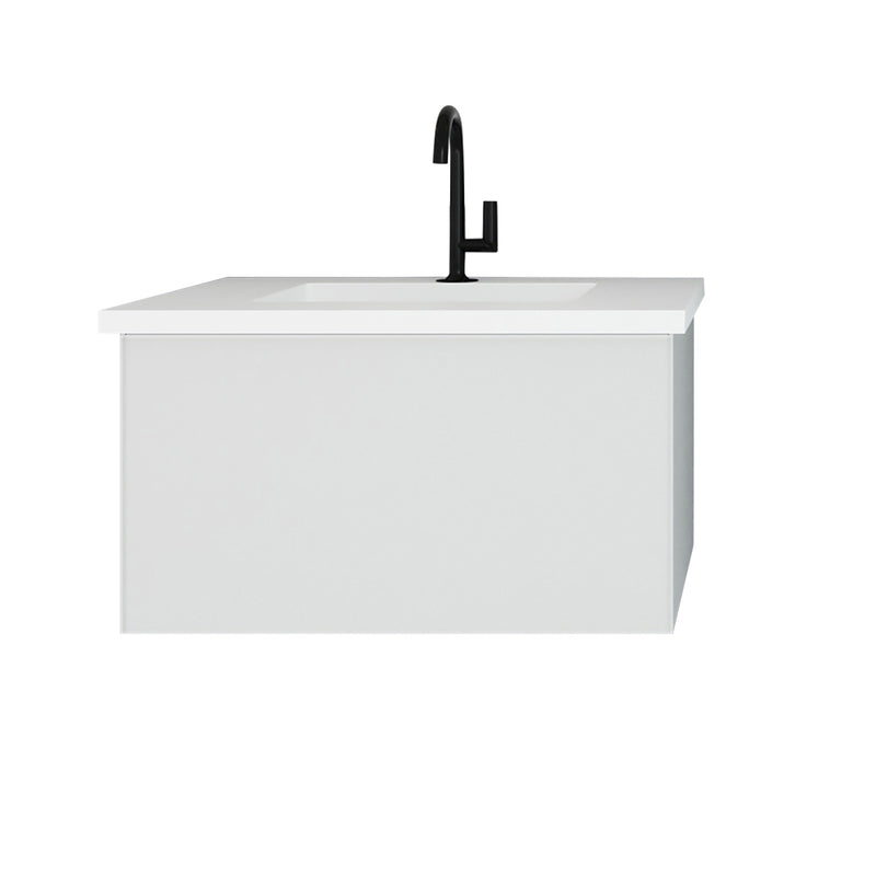 Laviva 313VTR-30CW-MW Vitri 30" Cloud White Bathroom Vanity with VIVA Stone Matte White Solid Surface Countertop