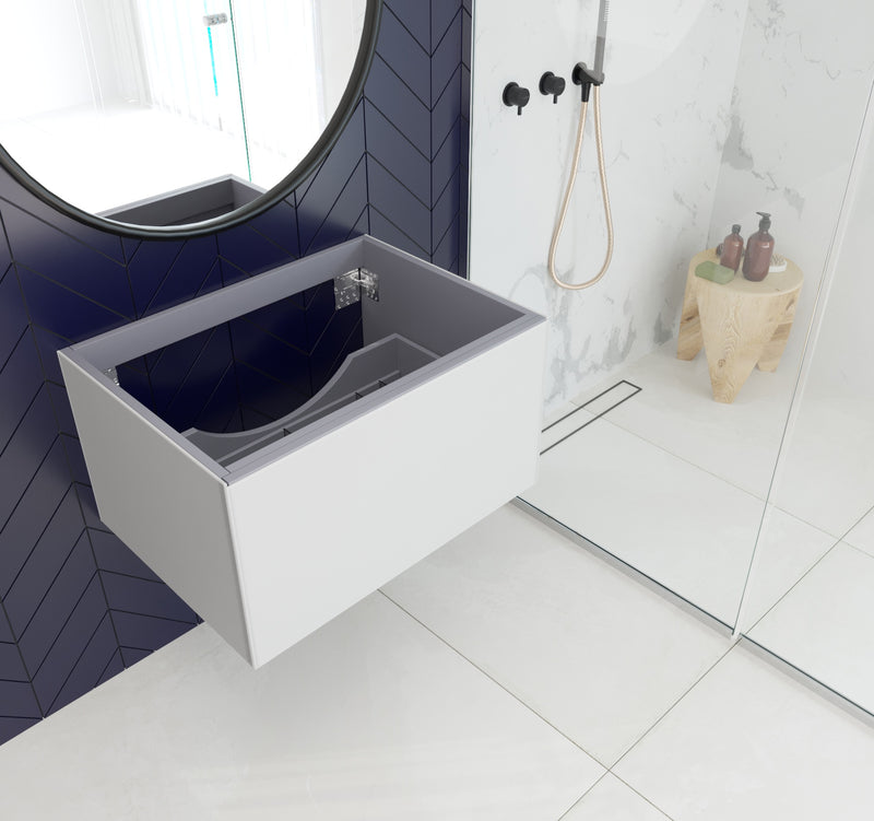 Laviva 313VTR-30CW Vitri 30" Cloud White Wall Hung Bathroom Vanity Cabinet