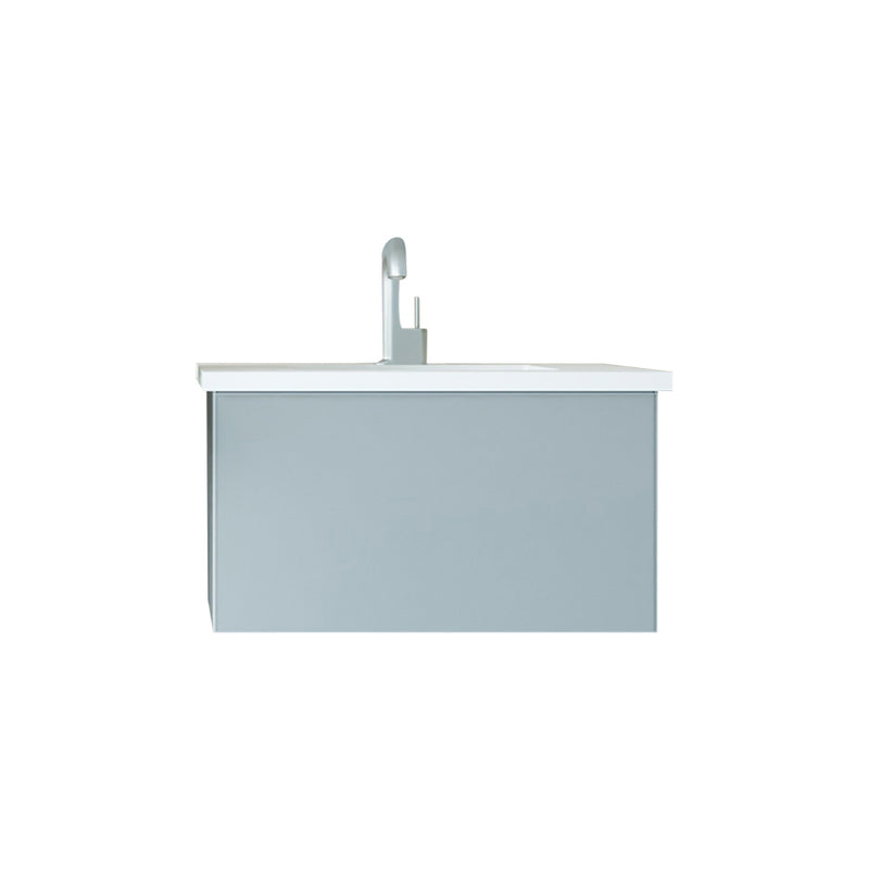 Laviva 313VTR-30FG-MW Vitri 30" Fossil Grey Bathroom Vanity with VIVA Stone Matte White Solid Surface Countertop