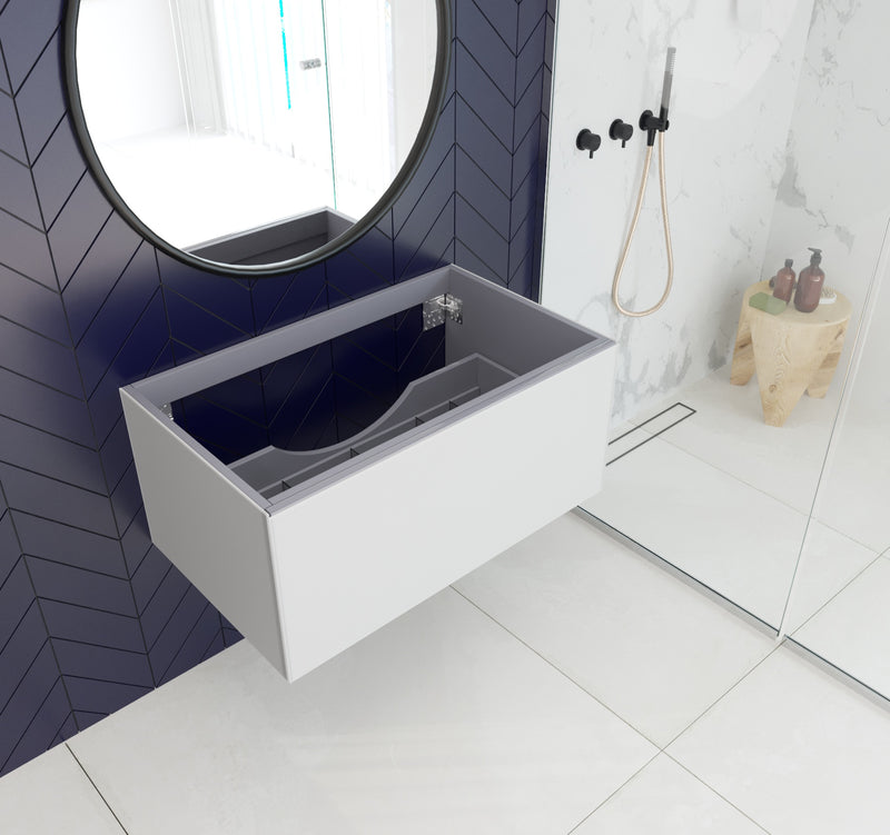 Laviva 313VTR-36CW Vitri 36" Cloud White Wall Hung Bathroom Vanity Cabinet