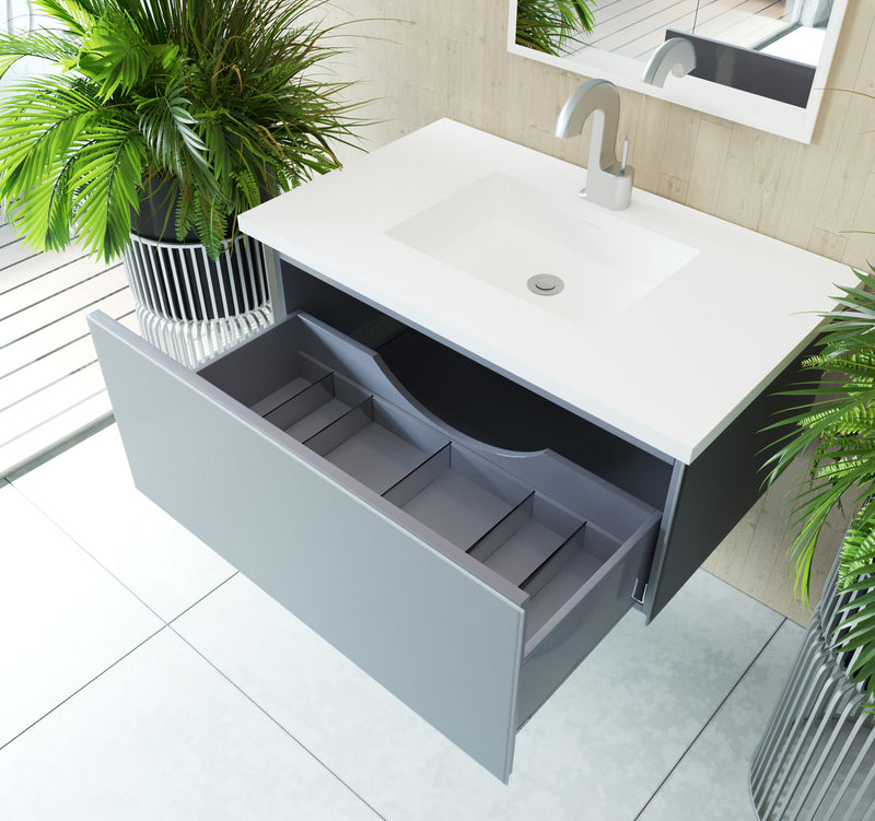 Laviva 313VTR-36FG Vitri 36" Fossil Grey Wall Hung Bathroom Vanity Cabinet