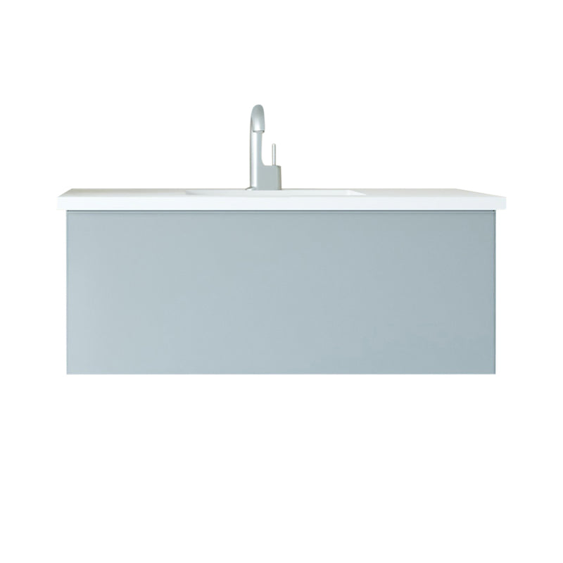 Laviva 313VTR-42FG-MW Vitri 42" Fossil Grey Bathroom Vanity with VIVA Stone Matte White Solid Surface Countertop