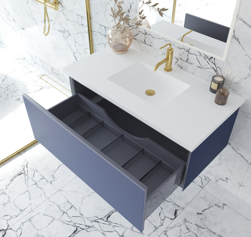 Laviva 313VTR-42NB Vitri 42" Nautical Blue Wall Hung Bathroom Vanity Cabinet