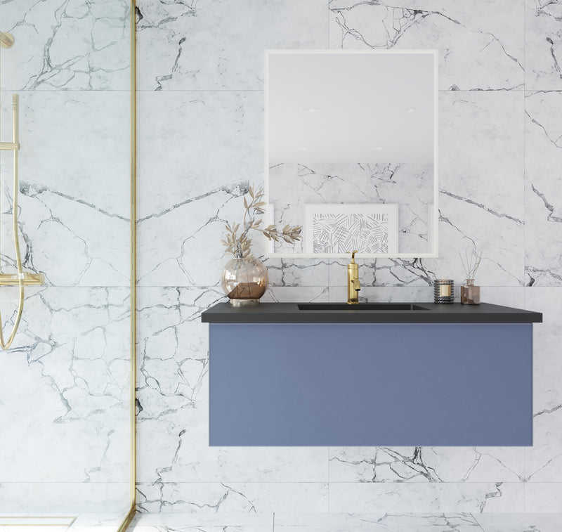 Laviva 313VTR-42NB Vitri 42" Nautical Blue Wall Hung Bathroom Vanity Cabinet
