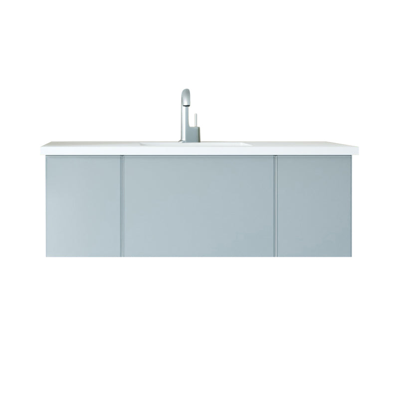 Laviva 313VTR-48FG-MW Vitri 48" Fossil Grey Bathroom Vanity with VIVA Stone Matte White Solid Surface Countertop