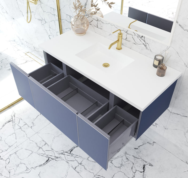 Laviva 313VTR-48NB Vitri 48" Nautical Blue Wall Hung Bathroom Vanity Cabinet
