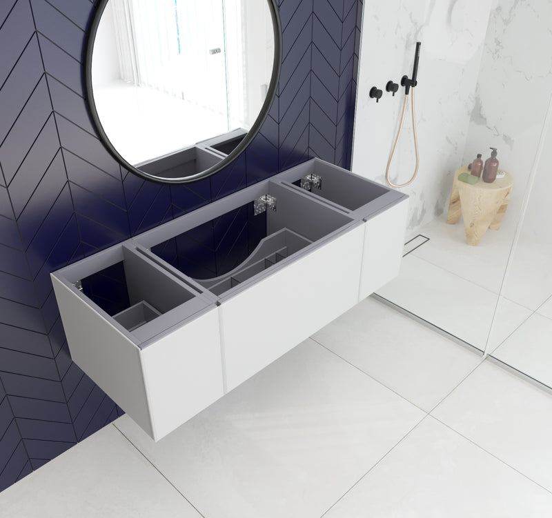 Laviva 313VTR-54CW Vitri 54" Cloud White Wall Hung Bathroom Vanity Cabinet