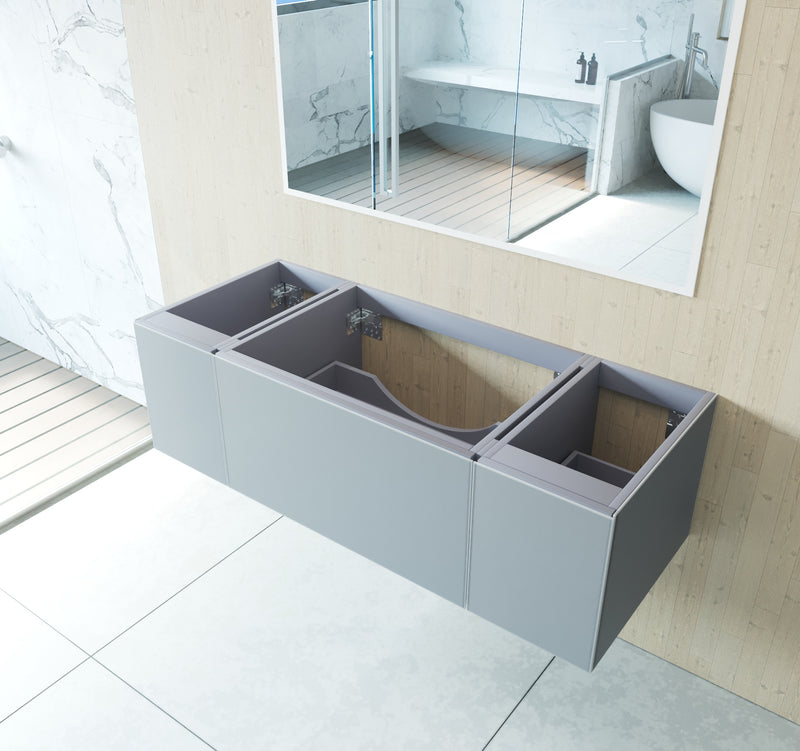 Laviva 313VTR-54FG Vitri 54" Fossil Grey Wall Hung Bathroom Vanity Cabinet