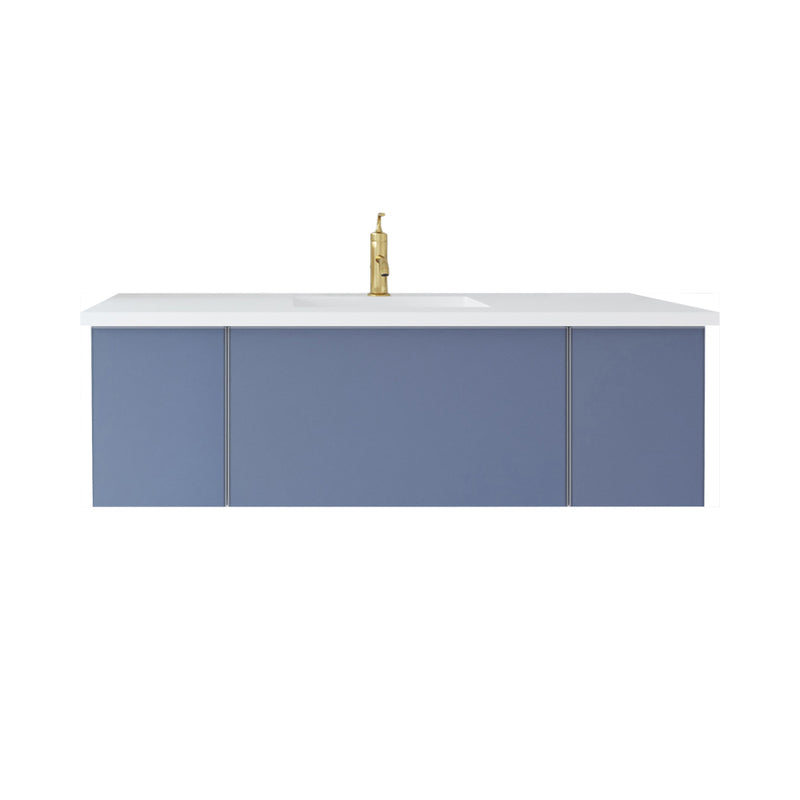 Laviva 313VTR-54NB-MW Vitri 54" Nautical Blue Bathroom Vanity with VIVA Stone Matte White Solid Surface Countertop