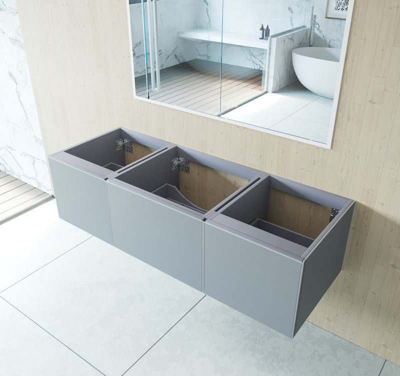 Laviva 313VTR-60CFG Vitri 60" Fossil Grey Single Sink Wall Hung Bathroom Vanity Cabinet