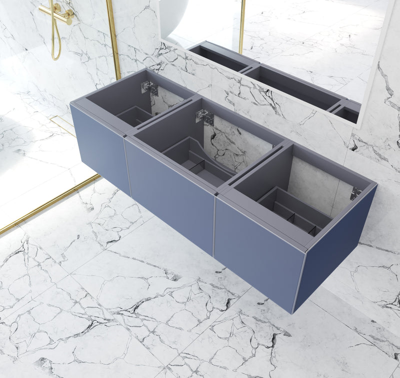 Laviva 313VTR-60CNB Vitri 60" Nautical Blue Single Sink Wall Hung Bathroom Vanity Cabinet