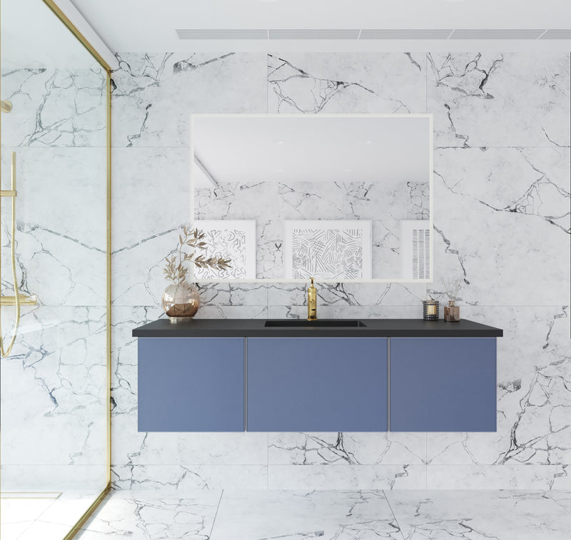 Laviva 313VTR-60CNB Vitri 60" Nautical Blue Single Sink Wall Hung Bathroom Vanity Cabinet