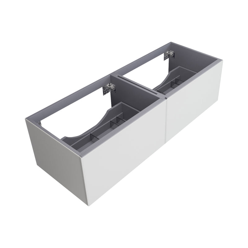 Laviva 313VTR-60DCW Vitri 60" Cloud White Double Sink Wall Hung Bathroom Vanity Cabinet