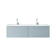 Laviva 313VTR-60DFG-MW Vitri 60" Fossil Grey Double Sink Bathroom Vanity
