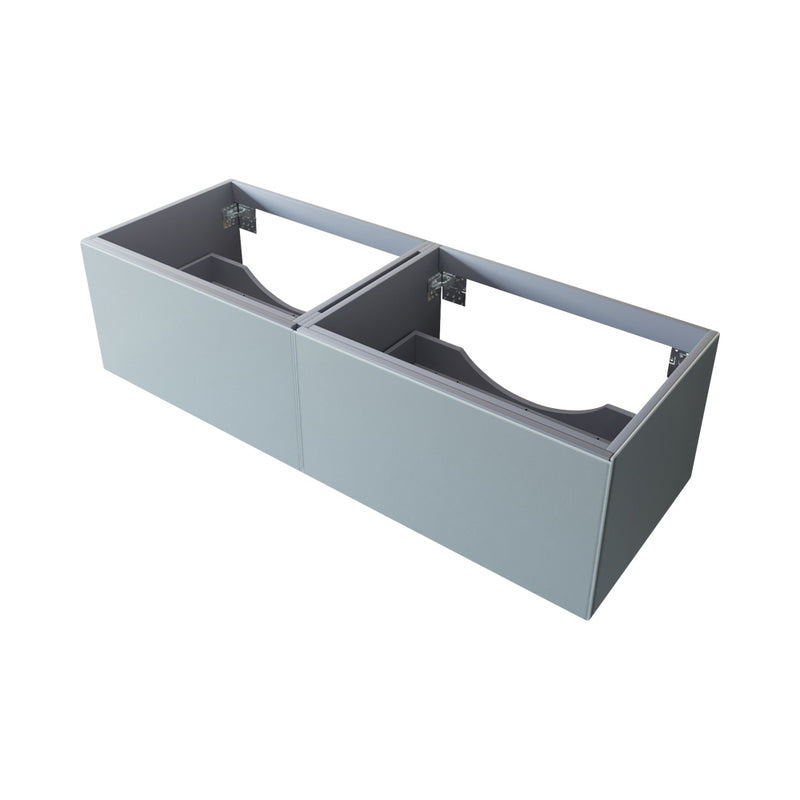 Laviva 313VTR-60DFG Vitri 60" Fossil Grey Double Sink Wall Hung Bathroom Vanity Cabinet