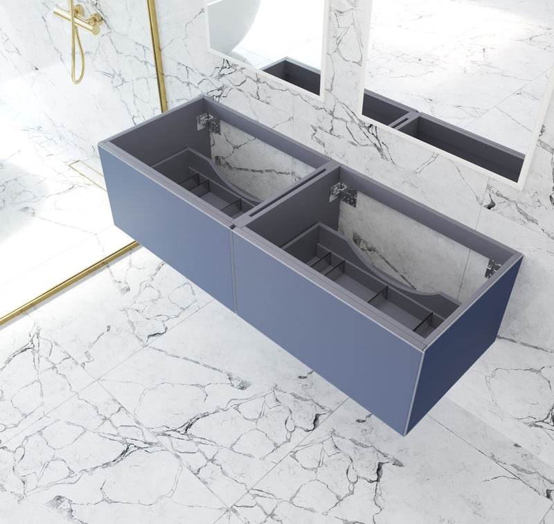 Laviva 313VTR-60DNB Vitri 60" Nautical Blue Double Sink Wall Hung Bathroom Vanity Cabinet