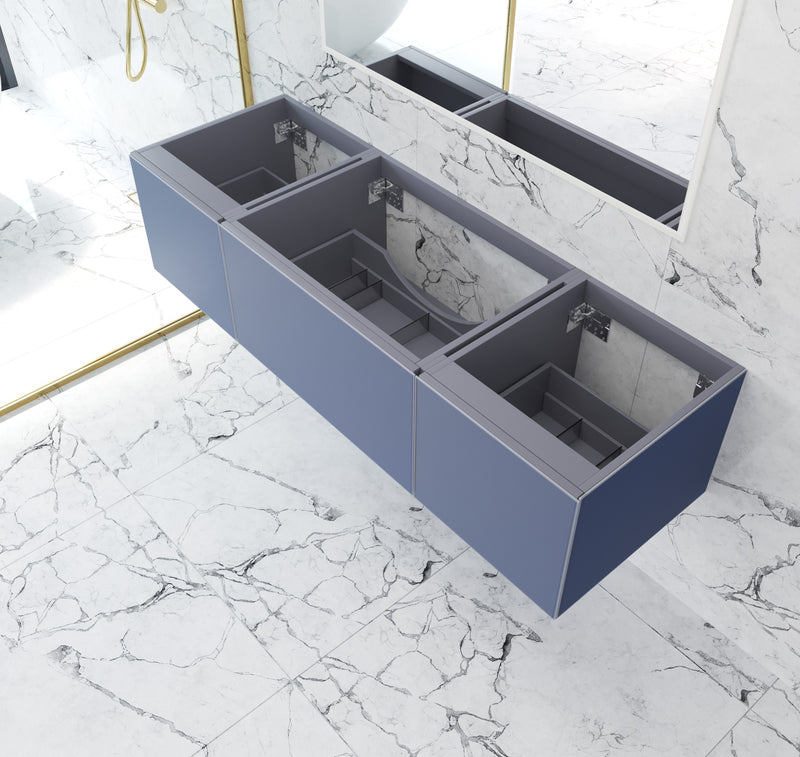Laviva 313VTR-66NB Vitri 66" Nautical Blue Single Sink Wall Hung Bathroom Vanity Cabinet