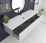Laviva 313VTR-72CCW-MW Vitri 72" Cloud White Single Sink Bathroom Vanity with VIVA Stone Matte White Solid Surface Countertop - view 4