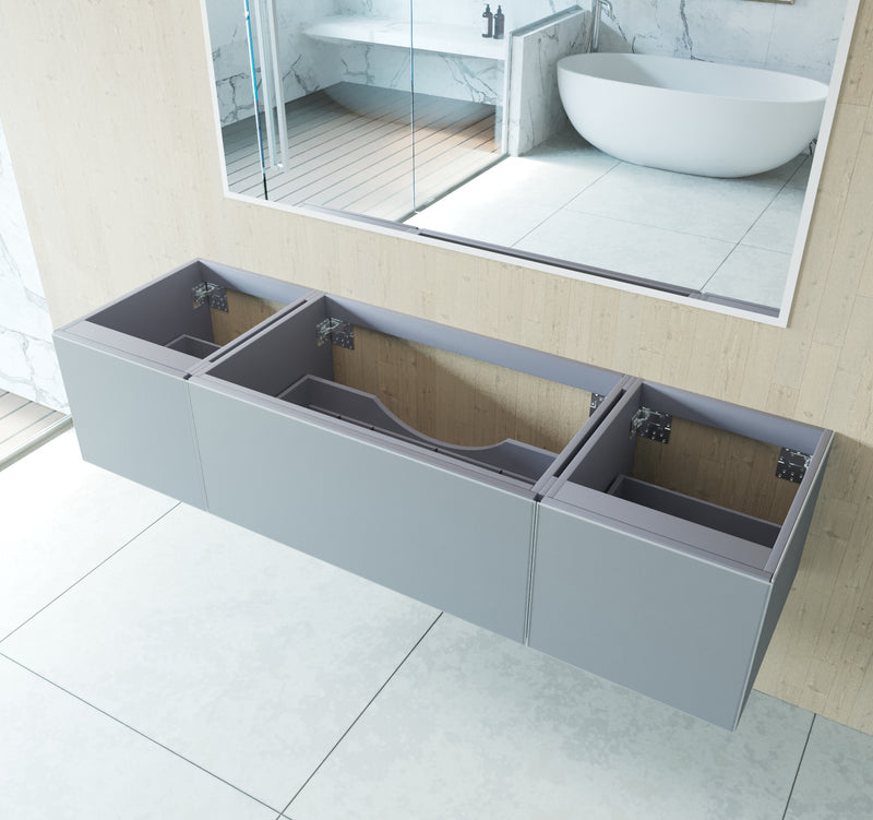 Laviva 313VTR-72CFG Vitri 72" Fossil Grey Single Sink Wall Hung Bathroom Vanity Cabinet