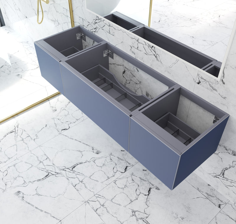 Laviva 313VTR-72CNB Vitri 72" Nautical Blue Single Sink Wall Hung Bathroom Vanity Cabinet