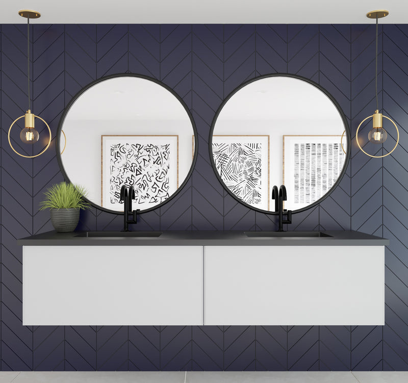Laviva 313VTR-72DCW Vitri 72" Cloud White Double Sink Wall Hung Bathroom Vanity Cabinet