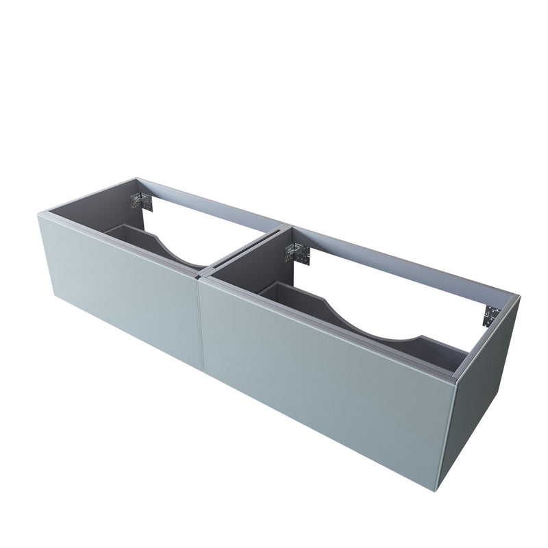 Laviva 313VTR-72DFG Vitri 72" Fossil Grey Double Sink Wall Hung Bathroom Vanity Cabinet