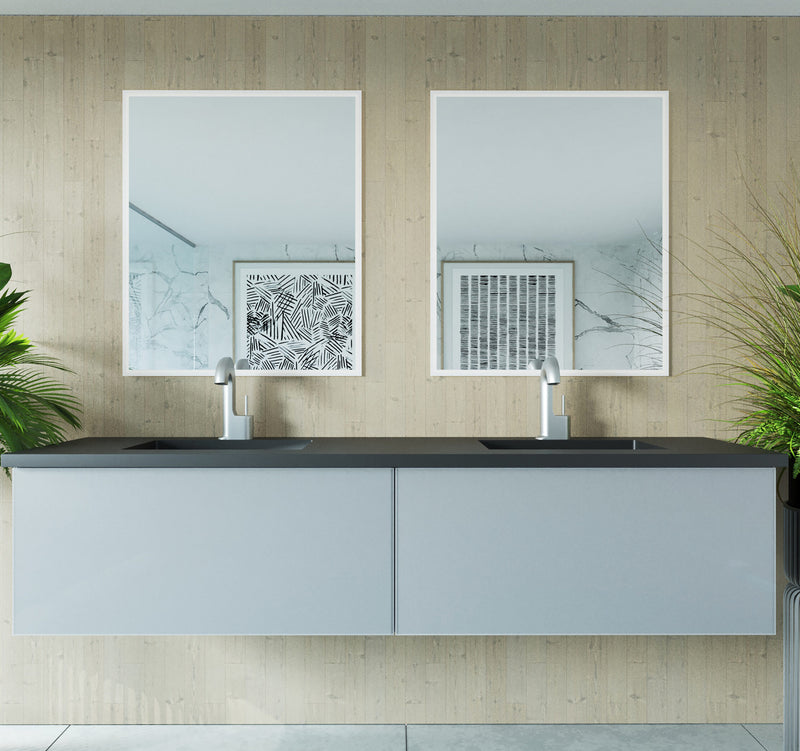 Laviva 313VTR-72DFG Vitri 72" Fossil Grey Double Sink Wall Hung Bathroom Vanity Cabinet