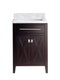 Laviva 313YG319-24B-WC Wimbledon 24" Brown Bathroom Vanity with White Carrara Marble Countertop