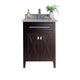Laviva 313YG319-24B-WS Wimbledon 24" Brown Bathroom Vanity with White Stripes Marble Countertop