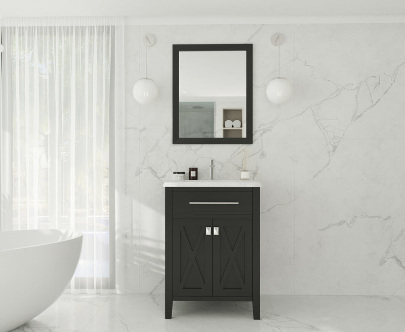Laviva 313YG319-24E-WC Wimbledon 24" Espresso Bathroom Vanity with White Carrara Marble Countertop