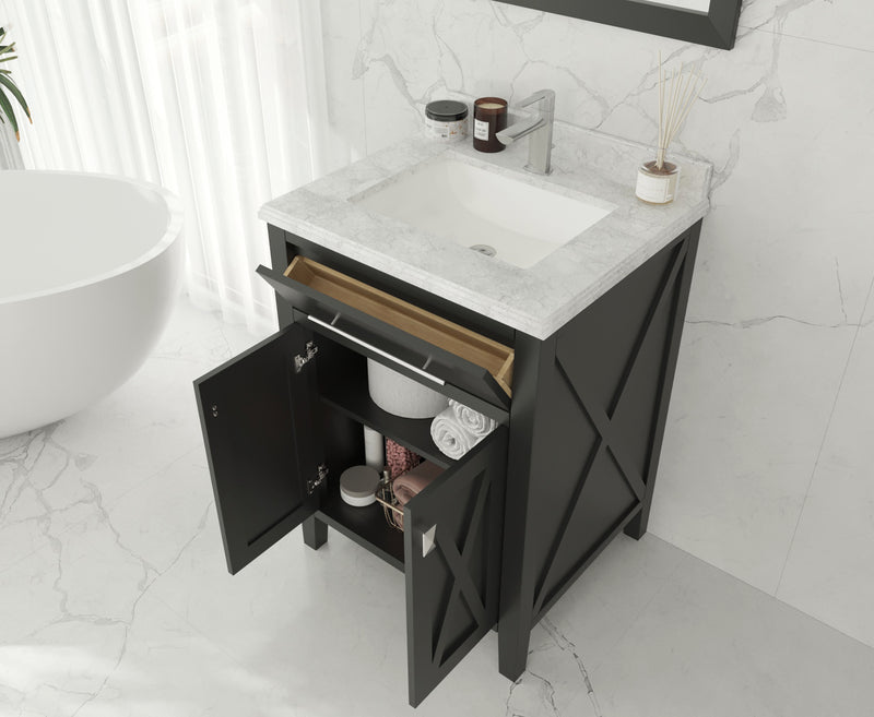 Laviva 313YG319-24E-WC Wimbledon 24" Espresso Bathroom Vanity with White Carrara Marble Countertop