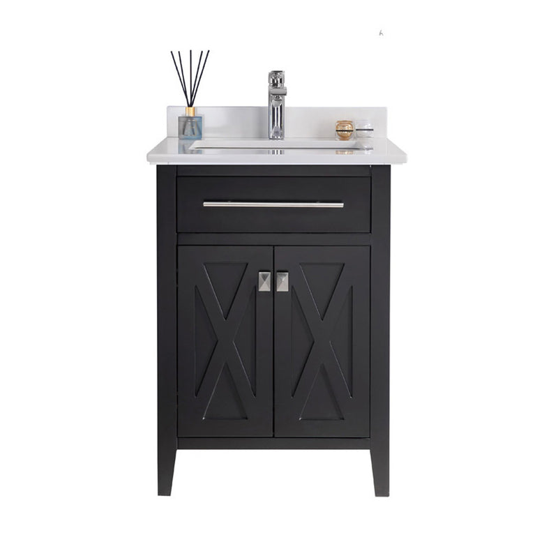 Laviva 313YG319-24E-WQ Wimbledon 24" Espresso Bathroom Vanity with White Quartz Countertop