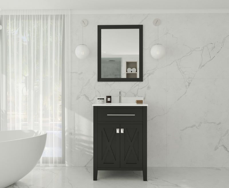 Laviva 313YG319-24E-WQ Wimbledon 24" Espresso Bathroom Vanity with White Quartz Countertop
