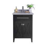Laviva 313YG319-24E-WS Wimbledon 24" Espresso Bathroom Vanity with White Stripes Marble Countertop