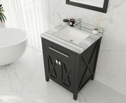 Laviva 313YG319-24E-WS Wimbledon 24" Espresso Bathroom Vanity with White Stripes Marble Countertop - view 3