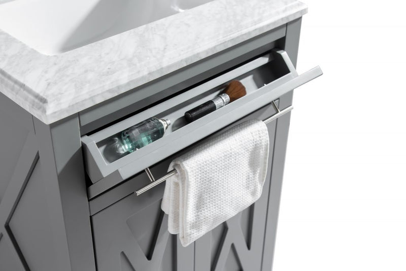 Laviva 313YG319-24G-MW Wimbledon 24" Grey Bathroom Vanity with Matte White VIVA Stone Solid Surface Countertop