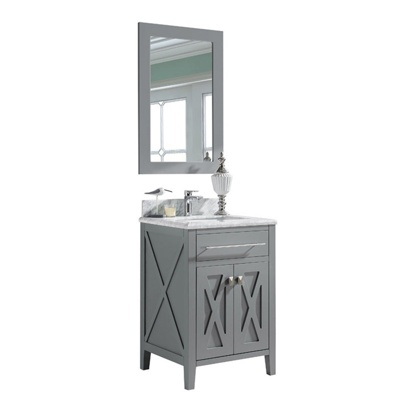 Laviva 313YG319-24G-WC Wimbledon 24" Grey Bathroom Vanity with White Carrara Marble Countertop
