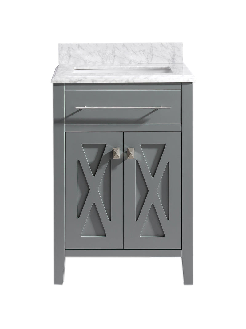 Laviva 313YG319-24G-WC Wimbledon 24" Grey Bathroom Vanity with White Carrara Marble Countertop