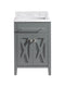 Laviva 313YG319-24G-WC Wimbledon 24" Grey Bathroom Vanity with White Carrara Marble Countertop