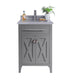 Laviva 313YG319-24G-WS Wimbledon 24" Grey Bathroom Vanity with White Stripes Marble Countertop