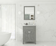 Laviva 313YG319-24G-WS Wimbledon 24" Grey Bathroom Vanity with White Stripes Marble Countertop - view 2