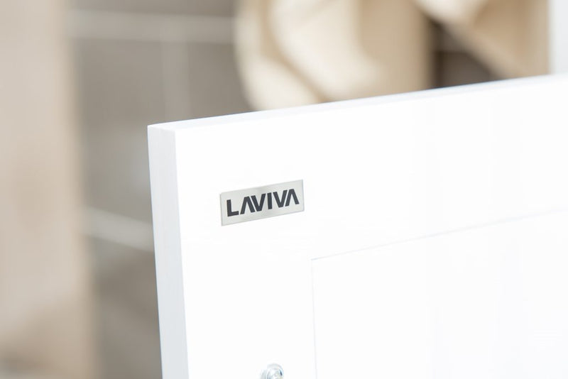 Laviva 313YG319-24W-MW Wimbledon 24" White Bathroom Vanity with Matte White VIVA Stone Solid Surface Countertop