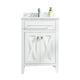 Laviva 313YG319-24W-WC Wimbledon 24" White Bathroom Vanity with White Carrara Marble Countertop