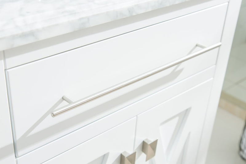 Laviva 313YG319-24W-WC Wimbledon 24" White Bathroom Vanity with White Carrara Marble Countertop