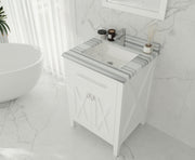 Laviva 313YG319-24W-WS Wimbledon 24" White Bathroom Vanity with White Stripes Marble Countertop - view 3