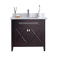 Laviva 313YG319-36B-WQ Wimbledon 36" Brown Bathroom Vanity with White Quartz Countertop