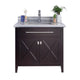 Laviva 313YG319-36B-WS Wimbledon 36" Brown Bathroom Vanity with White Stripes Marble Countertop